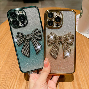 Funda de teléfono con lazo de diamante brillante de galvanoplastia transparente de lujo para iPhone 14 pro Max Anti-caída 13pro Simple 14 mujeres <span class=keywords><strong>11</strong></span> - Product Image 5