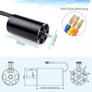 Moteur micro DC sans balais Wang Expert 4074 4082 4092 avec gaine de refroidissement par eau pour bateau RC à l'échelle 1:12, 8 canaux, portée 200m, caméra 1080P - Product Image 2