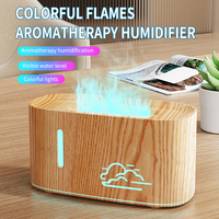 Vente flash : Petit humidificateur à ultrasons à brume fraîche, diffuseur d'huiles essentielles à effet flamme de feu de joie, humidificateur portable USB mini