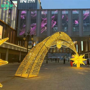 Décoration de Noël, grande arche <span class=keywords><strong>LED</strong></span>, blanc chaud, grande étoile <span class=keywords><strong>filante</strong></span>, lumières Morif pour la décoration de parc, vacances - Product Image 3