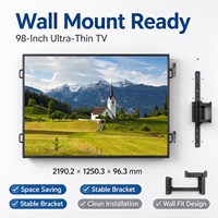 Televisi LED LCD E-share 98/100 Inch Smart Google TV untuk Home Theater, Dapat Dipasang di Dinding