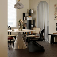 Chaise de salle à manger de designer ancien moyen français avec dossier rouge simple sous-filet pour bureau de négociation ou chaise Pan Tong He She