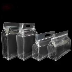 Sacs en plastique transparents avec poignée, fermeture éclair, <span class=keywords><strong>grande</strong></span> poche portable transparente, sac à fond plat pour aliments, biscuits - Product Image 1