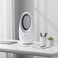 Ventilateur sans pales de 18 pouces à prix d'usine en gros avec lumière LED 7 couleurs, 3 vitesses, minuterie 7,5H, cordon d'alimentation de 2,3M, Type C, prise Euro