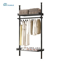 Porte-manteau réglable en métal pour maison, chapeau, cintre, noir, moderne, rails