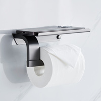 Porte-papier toilette multifonctionnel pour salle de bain, support en acier inoxydable 304 imperméable avec étagère pour téléphone, pour usage domestique et commercial