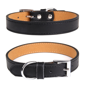 Collar de perro de fibra Ultra suave y duradero de alta calidad, tamaño ajustable lateral interior, collares de PU para perros grandes modernos de lujo para mascotas, vaca genuina - Product Image 4