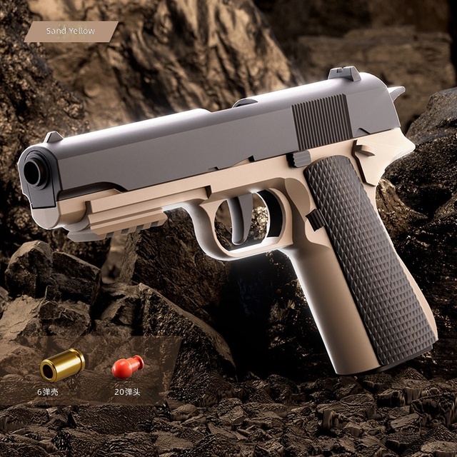 1911 Model Auto Shoot Soft Bullet Guns Toy Plastic Outdoor Gun Shooting Games