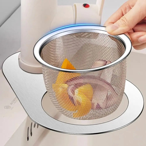 Organisateur d'évier en acier inoxydable avec panier de drainage - Product Image 1