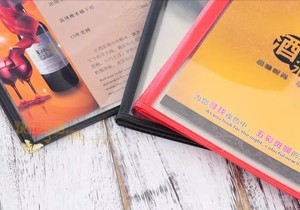 Protège-menu rouge 8,5x14, 14 pages, 28 vues, avec <span class=keywords><strong>d</strong></span>écoration en cuir PU, coins transparents, pour <span class=keywords><strong>restaurant</strong></span> - Product Image 3