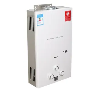 18l Witte Roestvrijstalen Draagbare Propaan Geiser Tankless Instant Lpg Warmgasboilers Met Douchekit Voor Buiten Kamperen