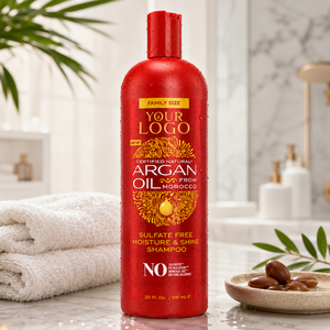Moisture and Shine Argan Oil <b>Shampoo</b> Gently Cleanses and Strengthens Textured Curly Coily Hair 20 oz - Product Image 1