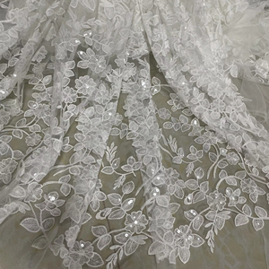 Phụ nữ cưới Bridal thêu vải DIY may vật liệu lá mô hình sequin lưới thêu vải cho váy cưới - Product Image 1