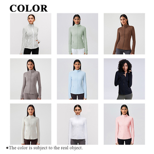 Veste <span class=keywords><strong>de</strong></span> Yoga à Col Montant pour Femme, Coupe Ajustée, Extensible, Vêtement <span class=keywords><strong>de</strong></span> <span class=keywords><strong>Sport</strong></span> et Fitness, Zip Intégral avec Poche Zippée, Manches Longues - Product Image 3