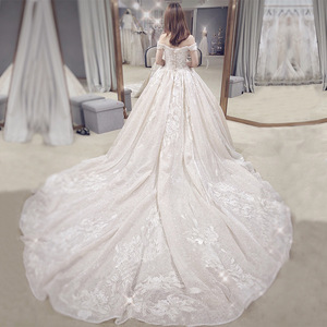 Off Shoulder Wedding Dress Ball Gown Embroidered Lace Natural Waist Sweetheart Neckline Vintage Style 2026 New Design - Product Image 1