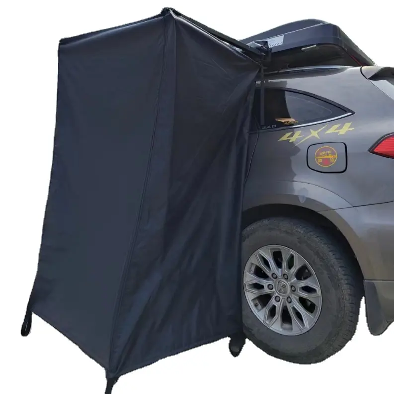 カスタムアウトドアカーキャンプトイレテントウォークインエンクロージャー着替えシャワーテントキャンプ車のサイドシャワーテントライト付き