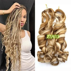 Extensiones de ganchillo trenzado de ondas <span class=keywords><strong>sueltas</strong></span> francesas sedosas <span class=keywords><strong>trenzas</strong></span> sintéticas para accesorios de cabello africano - Product Image 3