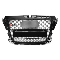 Auto Voorbumper Zwarte Kleur Met Lagere Mesh Grill Center Grille Voor Audi A3/S3 8V 2009-2012 (Refit Voor RS3 Stijl)