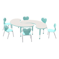 Bureau et chaise d'étude pour enfants, forme de lune moderne, hauteur réglable, pour atelier et salon