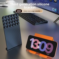 Support de téléphone à ventouse en silicone, support créatif pliable pour tablette et ordinateur portable, support paresseux DIY
