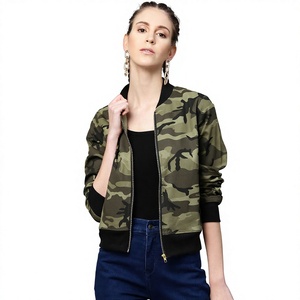 Fashion Women's Camouflage Bomber Jackets Winter and Autumn Clothes Zip up Ladies Cotton Heated Bomber Jacket Women Coats <b>Uppers</b> - Product Image 1