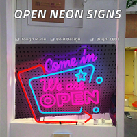 Écran LED transparent personnalisé, enseigne au néon, lumière nocturne, logo décoratif pour salle de jeux, décoration de magasin, corps en silicone, néon LED