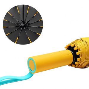 Paraguas Plegable Automático de 12 Varillas para Adultos, Personalizable con Logotipo, 3 Pliegues, Resistente al Sol/Lluvia/Viento, Protección UV, Minimalista - Product Image 1