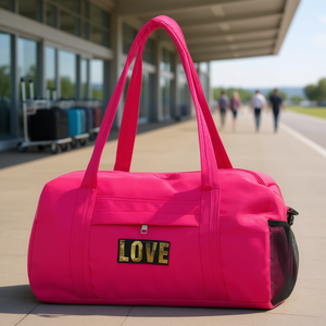 Bolsa de Viaje Rosa para Mujer Fana Lina, 25 cm, Diseño Love, Bolsa de Transporte - Product Image 2