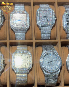 นาฬิกาฮิปฮอป <span class=keywords><strong>VVS</strong></span> มอยส์ซาไนต์ขายส่ง ผ่านการทดสอบ <span class=keywords><strong>100</strong></span>% นาฬิกา<span class=keywords><strong>เพชร</strong></span>แบบ Iced Out นาฬิกาอัตโนมัติสแตนเลสสำหรับผู้ชาย - Product Image 4