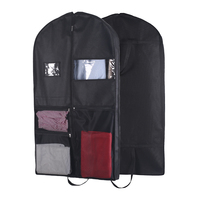 Bolsa para Ropa con 3 Bolsillos Delanteros, Etiqueta para Nombre, Refuerzo de 8cm, Doble Asa, Impermeable, Antipolvo, Apta para Abrigos de Piel, Chaquetas, Vestidos, Guardarropa y Costura