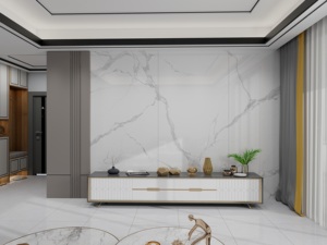 고급 세라믹 소결석 바닥 벽 타일 얼룩 방지 석판 광택 마감 1200x2700mm 인산지아오 브랜드 - Product Image 3