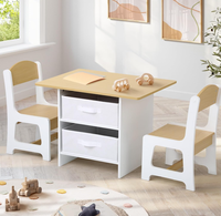 Chaise et table pour enfants en bois Offre Spéciale bureau d'étude en bambou de style classique pour tout-petits avec chaises de table sensorielles