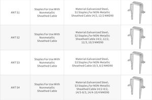 S1-S4 argent galvanisé acier métal clous attaches fil électrique câble agrafes câbles gainés non métalliques conduits raccords - Product Image 4