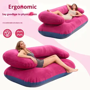 Sofá Inflable de PVC para Exteriores, Tipo U, Informal, con Reposabrazos, Doble, Acolchado, Grueso, para Ocio - Product Image 2