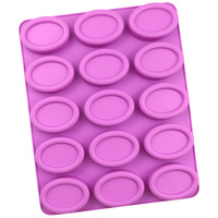 Neue Ideen 15-fach ovale DIY Silikonformen für handgemachte Seife, Kuchen und Grasgelee – lebensmittelecht