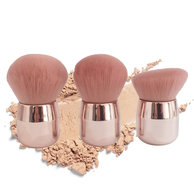 Beauty Blusher Loose Powder Brush With Rose Gold Color