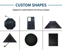 Panneaux solaires flexibles ETFE personnalisés 3W 10W 15W 25W, entièrement noirs, ultra-minces, monocristallins, chargeur solaire pour extérieur
