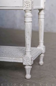 French Bedroom Fashion High-end Wood <strong>Antique</strong> Do Old Solid Wood Rattan <strong>Bedside</strong> <strong>Table</strong> Custom Furniture - Product Image 5