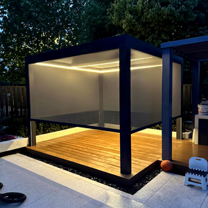 Pérgola bioclimática motorizada de aluminio con techo de lamas impermeable para patio, jardín y patio trasero, venta al por mayor de fábrica. - Product Image 1
