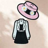 Mini Patchs Brodés Personnalisés en Forme de Cœur, Papillon et Fleur pour Vêtements, Robes, Sacs et Chapeaux – Vente en Gros