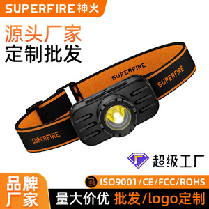 Lampe frontale Superfire rechargeable 2000 mAh, LED rotative, portable pour l'extérieur - Product Image 4