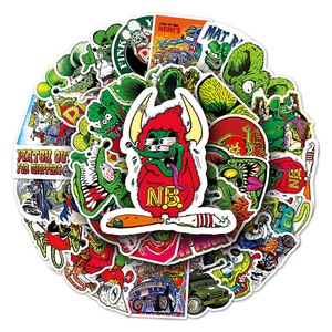 50 autocollants décoratifs pour ordinateur portable, skateboard, bagages, voiture, vente directe d'usine, autocollants de film d'animation Rat <span class=keywords><strong>Fink</strong></span> - Product Image 5
