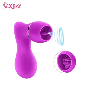 Sexbay Fabrik Direkt silikon weibliche Masturbation Gerät 8 Frequenzen Zunge leckender weiblicher Flirtier-Vibrator Erwachsene