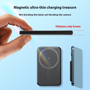 Ultra Slim 8 mét từ ngân hàng điện không dây 5000mAh/10000mAh PD 20 Wát sạc nhanh, 15 Wát sạc không dây cho các thiết bị di động - Product Image 5