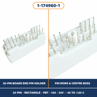 Lanshuo 1-174960-1 Support de broches rectangulaire femelle 20 broches en cuivre pour applications automobiles domestiques, extrémité de carte -40~125°C 24V 14A PBT