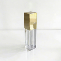 Tube à gloss à lèvres vide de 5 ml en plastique, prix d'usine, vente chaude, capacité personnalisée, logo personnalisé, brosse transparente, bouchon à vis carré
