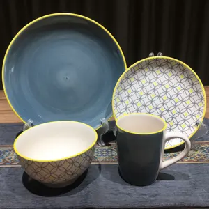 Pad Printing Grosir Mewah Set Alat Makan Keramik dengan Mug