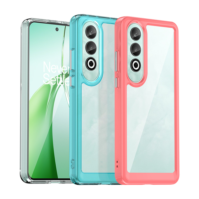For OnePlus Nord CE4 Case, Clear Hard Acrylic Hybrid Soft TPU Bumper 2 in 1 Shockproof Mobile Phone Cover for OnePlus Nord CE4