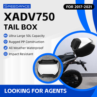 Boîtes de rangement arrière pour moto OEM, capacité de 50L, grande capacité, coffre de toit pour Honda XADV-750, accessoire de moto pour la mise à niveau et la modification