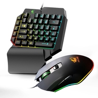 Pubg — clavier et souris de jeu T1, rétro-éclairé, étanche, utilisable avec une seule main, pour ordinateurs portable et fixe